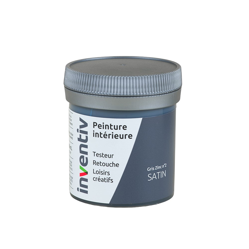 Testeur Peinture intérieure satin 0,08L gris zinc 2 - INVENTIV