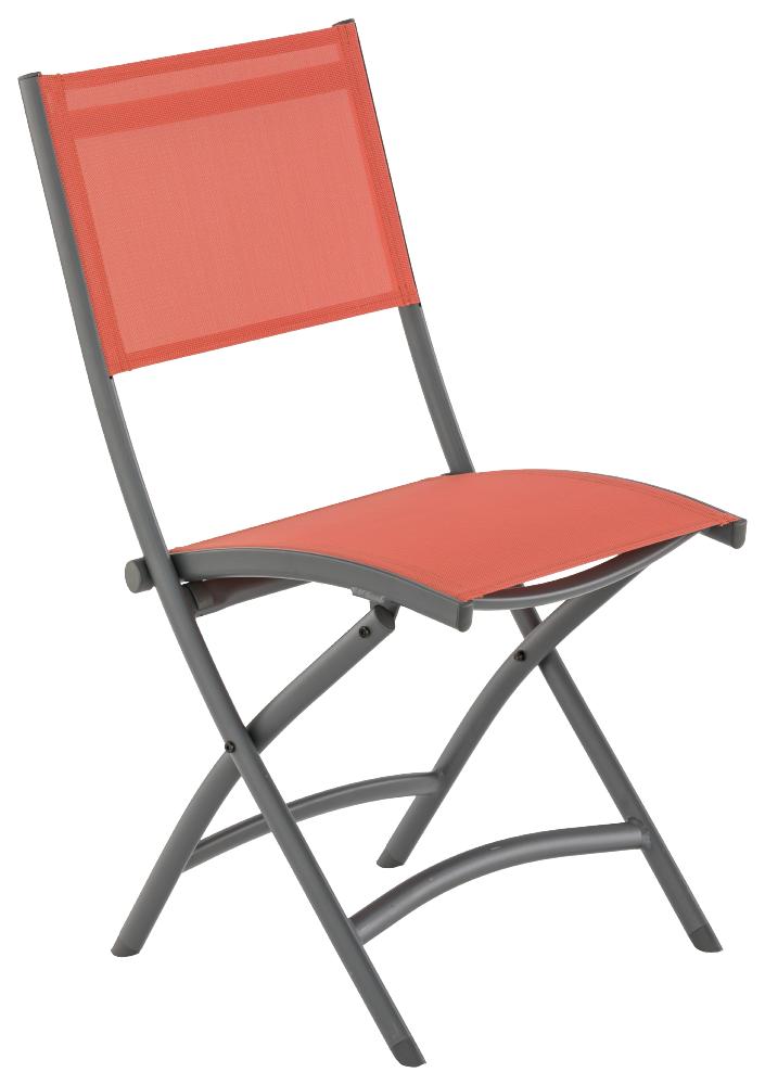 Chaise pliante Pop Alu + Tixline 46x60x89cm Brique - INVENTIV
