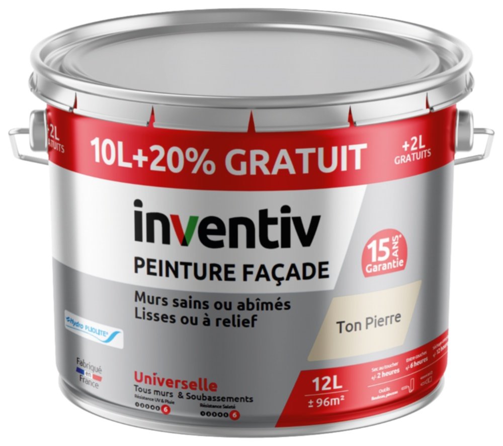 Peinture façade Hydro Pliolite® Ton pierre 10+2L - INVENTIV