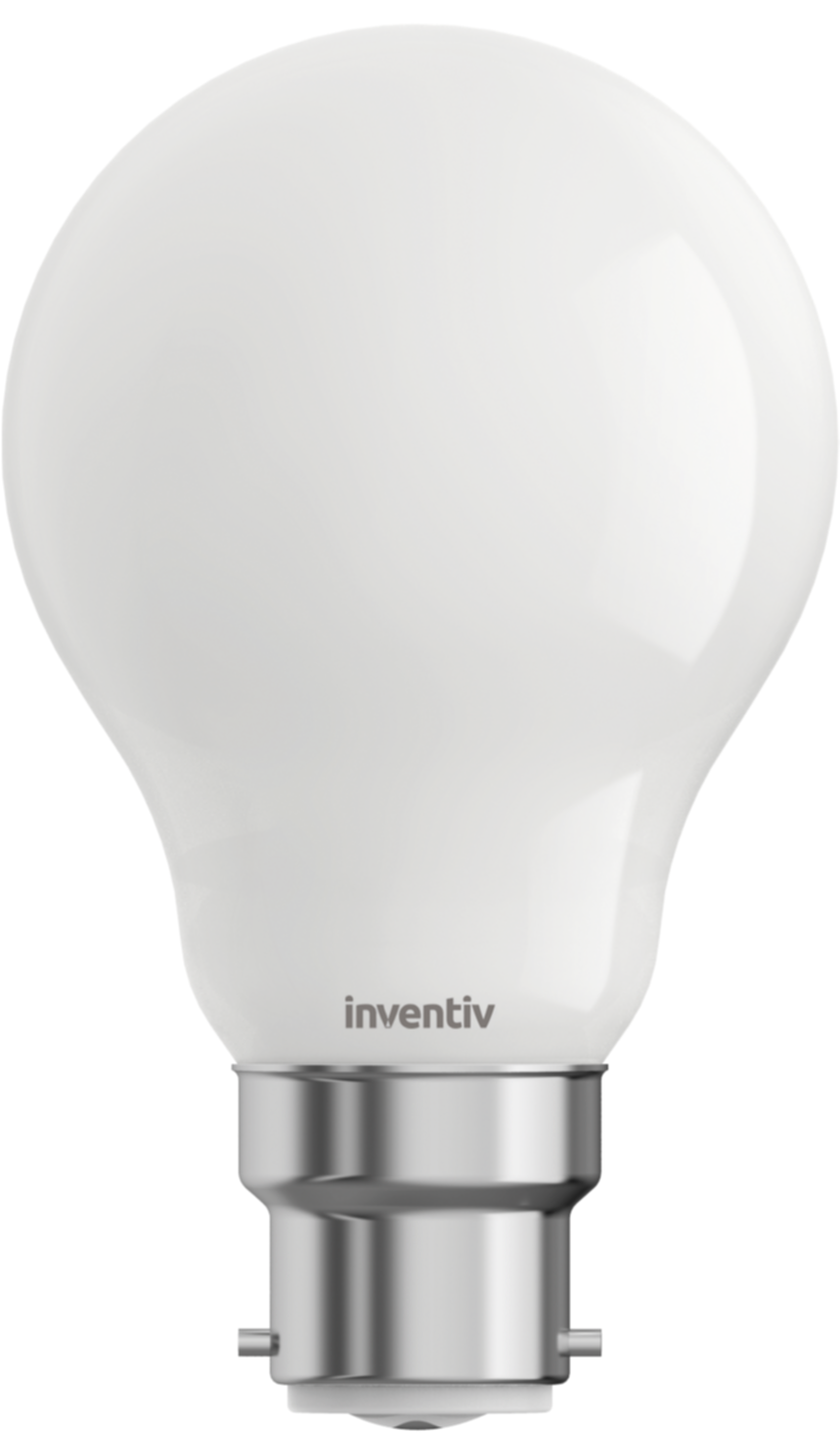 Ampoule Filament LED A60 Opaque culot B22 470Lm 40W 2700K Blanc chaud - INVENTIV