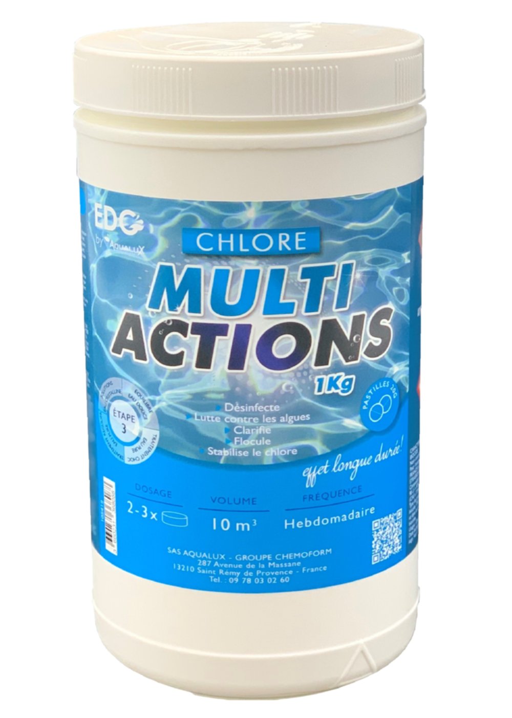 Pastilles chlore multi-actions 20g 1 kg - EDG by AQUALUX
