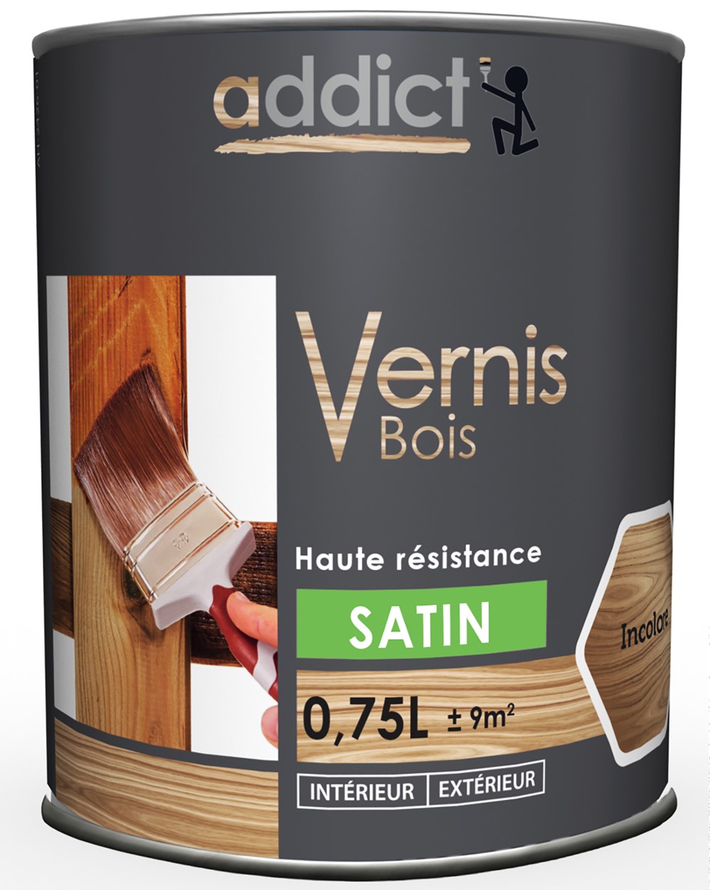 Vernis bois satin incolore 750 ml - ADDICT