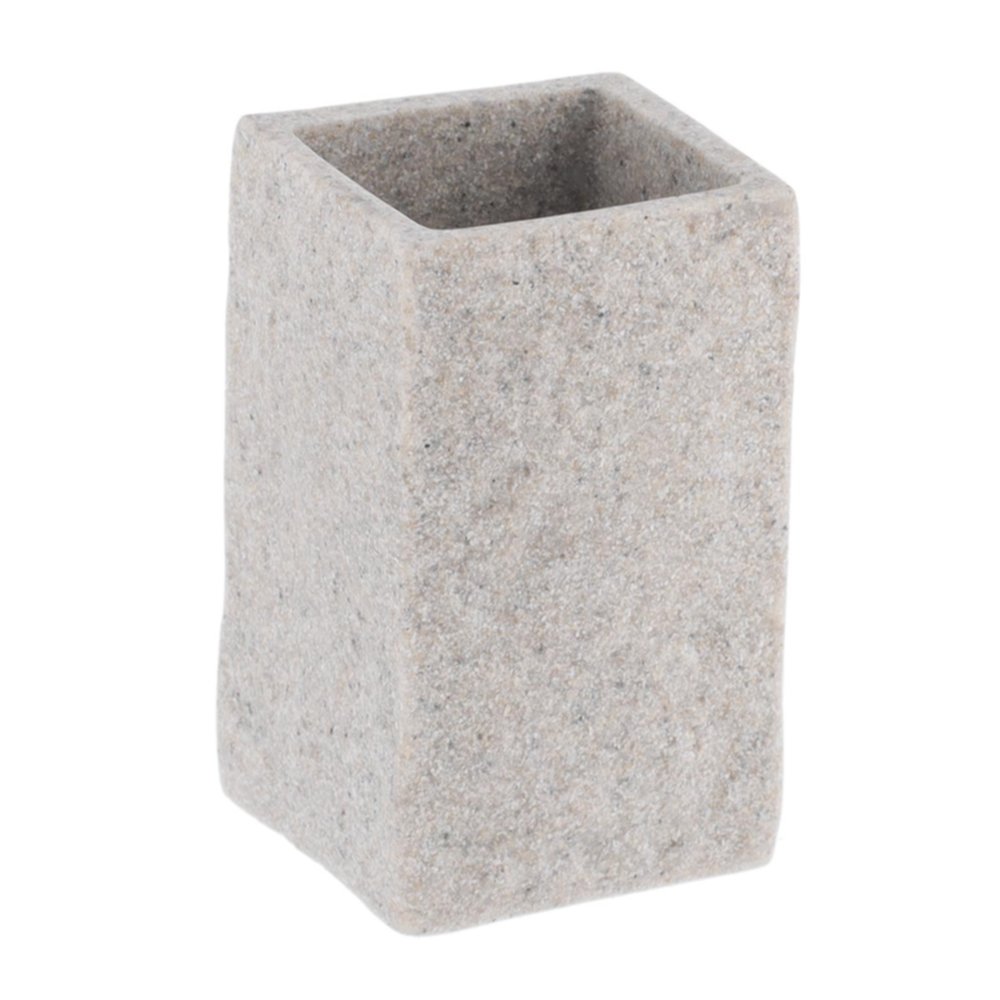 Gobelet carré effet pierre polyrésine gris - TENDANCE