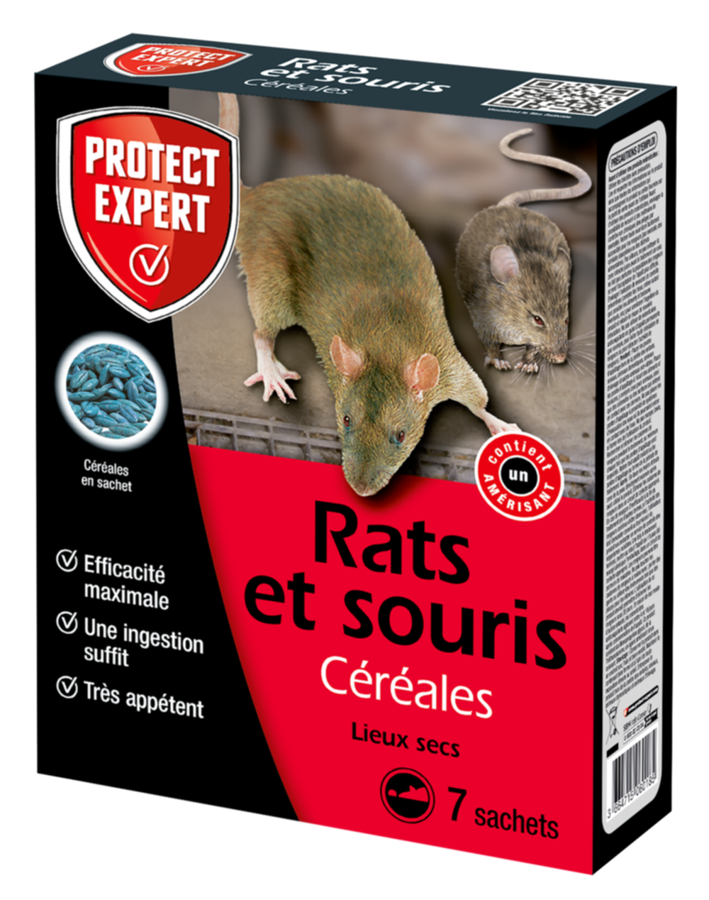 Traitement anti-nuisible céréales rats&souris 140gr - PROTECT EXPERT