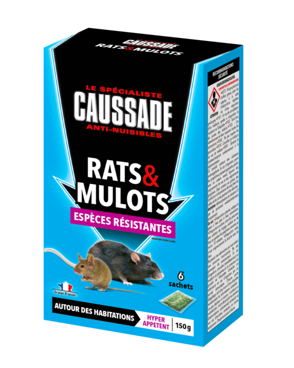 Traitement anti-nuisible grains rats&mulots 150gr - CAUSSADE