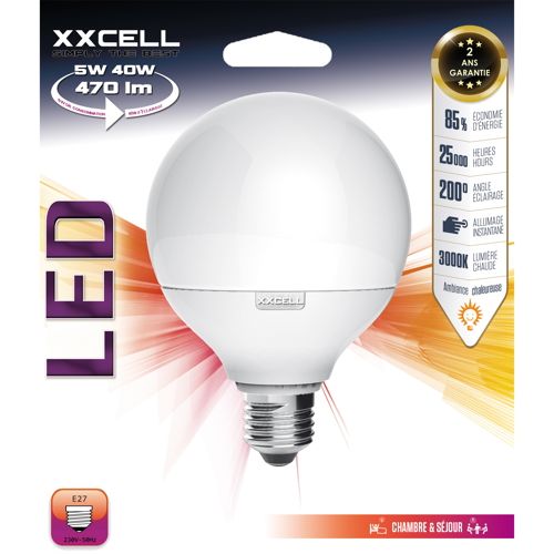 Ampoule LED globe E27 5W
