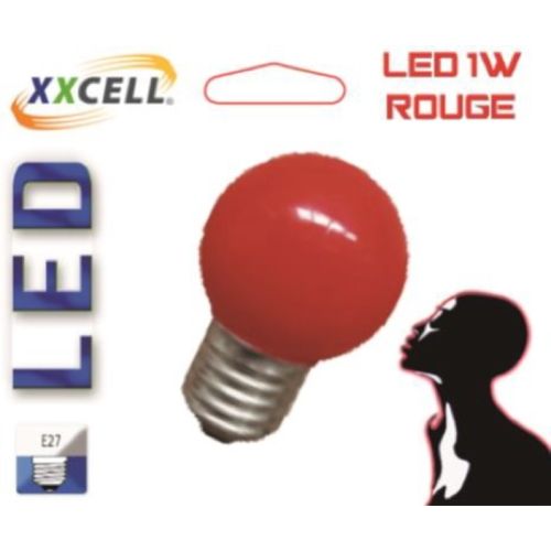 Ampoule LED sphère E27 1W rouge