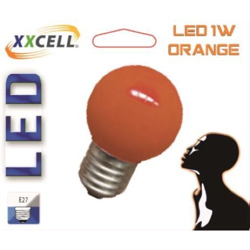 Ampoule LED sphère E27 1W orange
