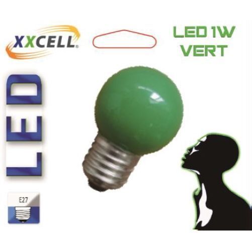 Ampoule LED sphère E27 1W vert