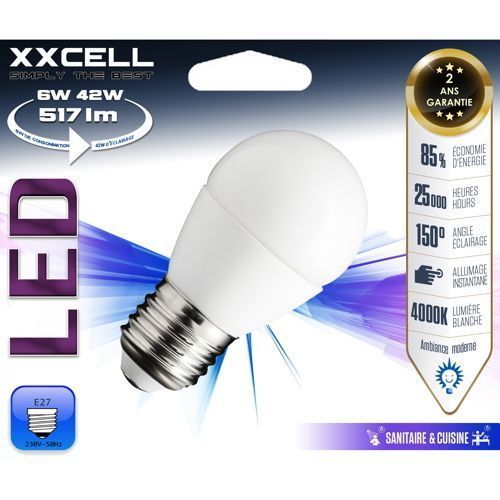 Ampoule LED sphère E27 6W/517 lm