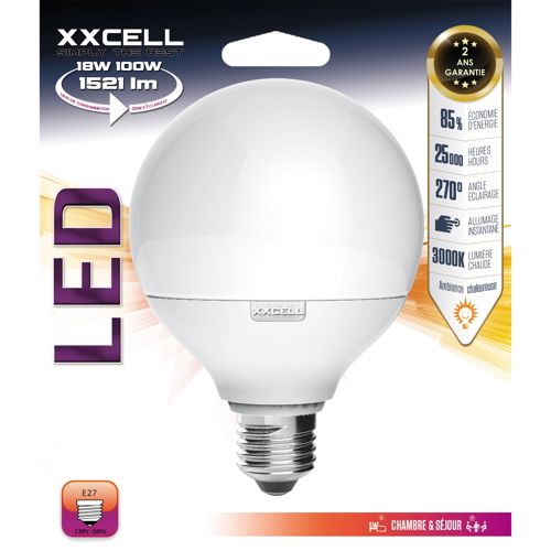 Ampoule LED globe E27 18W