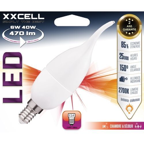Ampoule LED flamme E14 6W/470 lm