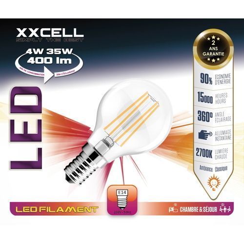 Ampoule LED filament Sphère E14 4W