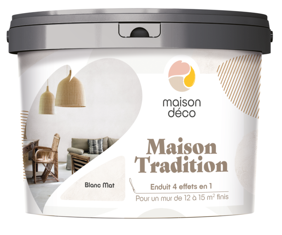 Enduit 4en1 Maison Tradition blanc mat 1L - MAISON DECO 
