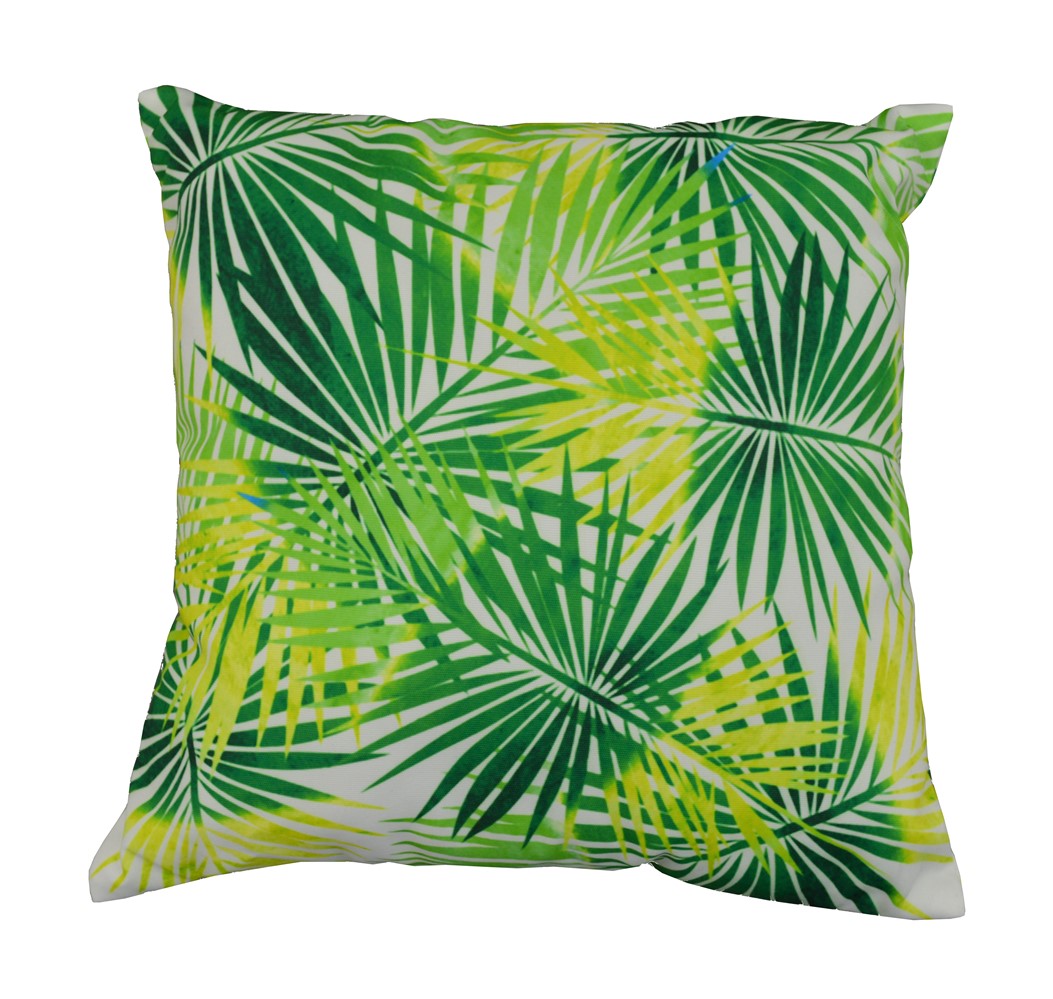 Coussin motif tropique vert 45x45cm - PROLOISIRS