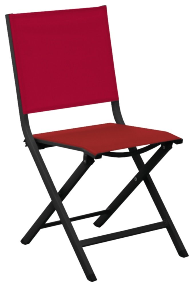 Chaise de jardin pliante Théma rouge - PROLOISIRS