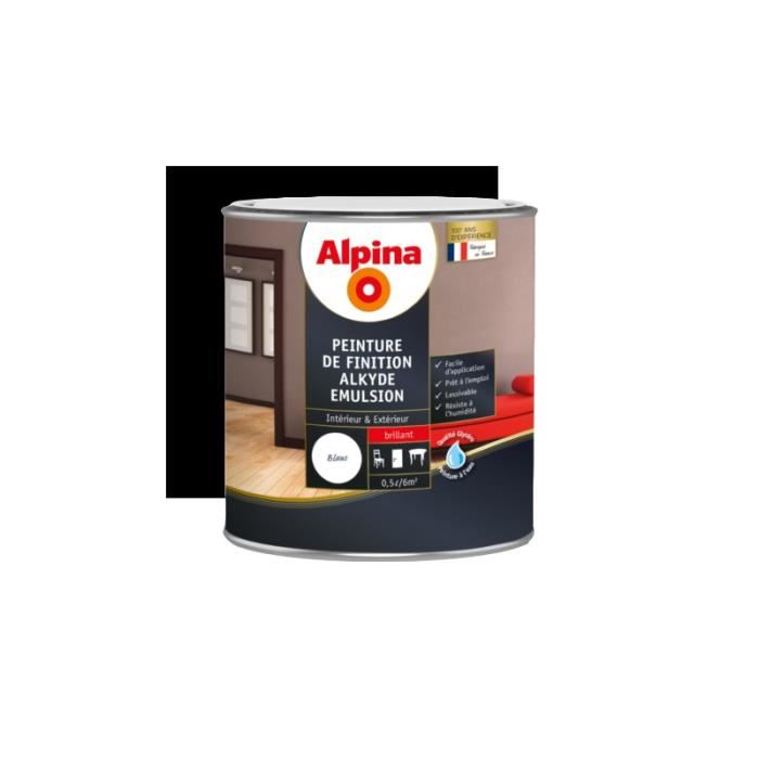 Peinture alkyde satin 0,5 L Noir