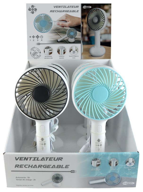 Mini ventilateur aqpro rechargeable usb