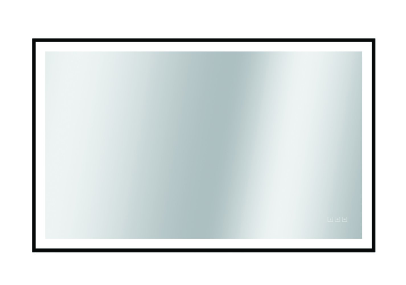 Miroir LED Swann Black 120x75cm noir mat