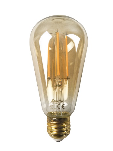 2 ampoules LED Vintage ST64 E27 806lm 3,8W Ton chaud - XANLITE