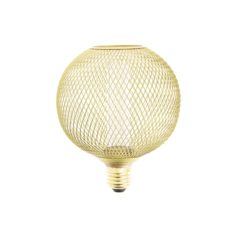 Ampoule Filament LED déco cage dorée boule 200lm Blanc chaud - INVENTIV