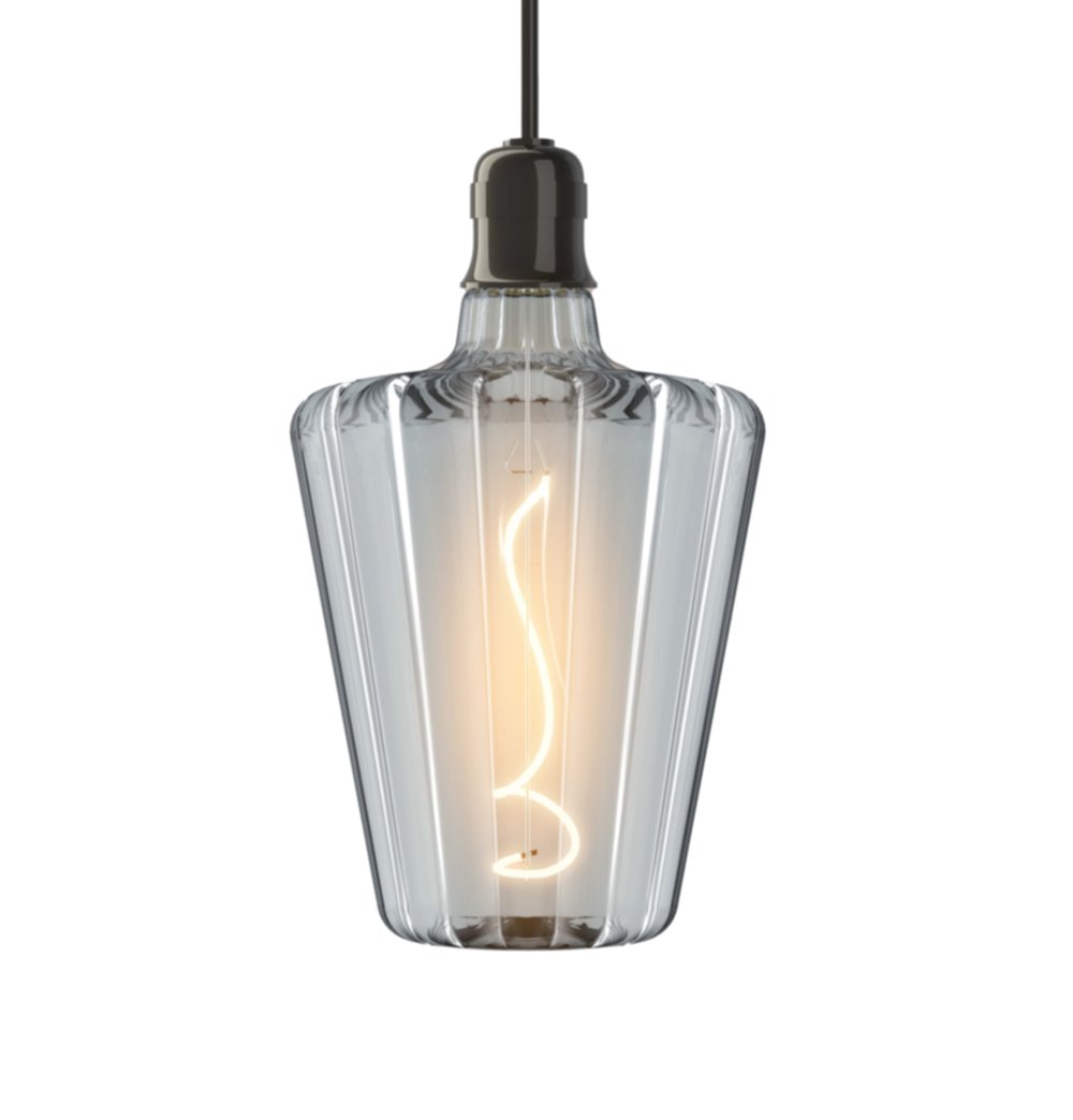 Ampoule Filament LED déco verre ciselé cône E27 300Lm 3000K blanc chaud