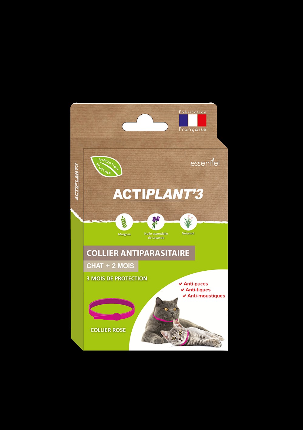 Actiplant'3 collier chat rose