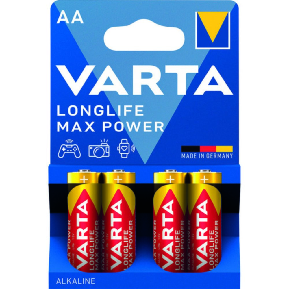 4 piles alcalines Longlife Max Power 4706 AA - VARTA
