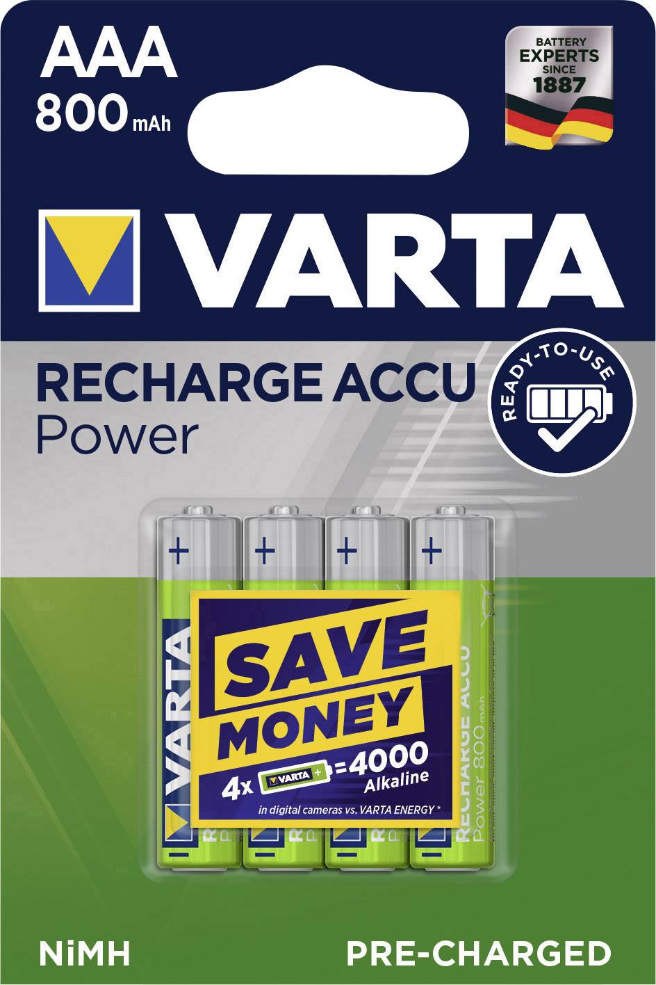 4 piles rechargeables 56703 AAA - VARTA