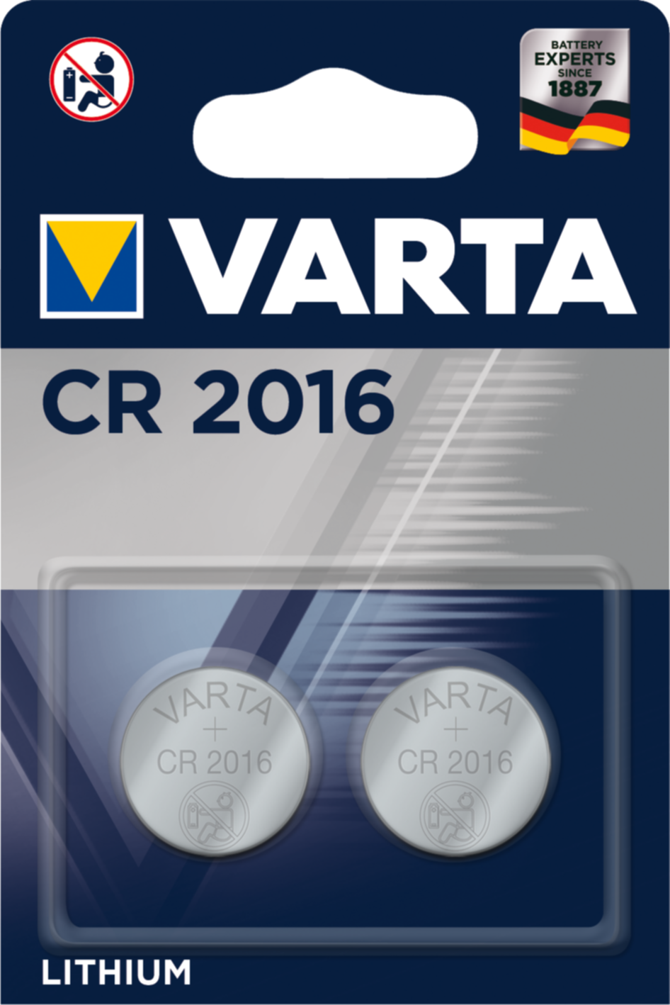 2 piles lithium CR2016 - VARTA