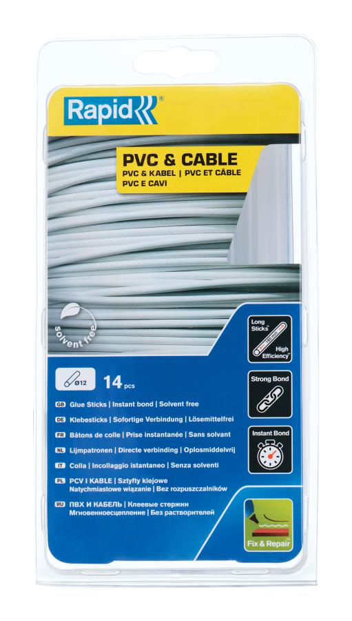 14 bâtons de colle PVC & câbles 190 mm - RAPID