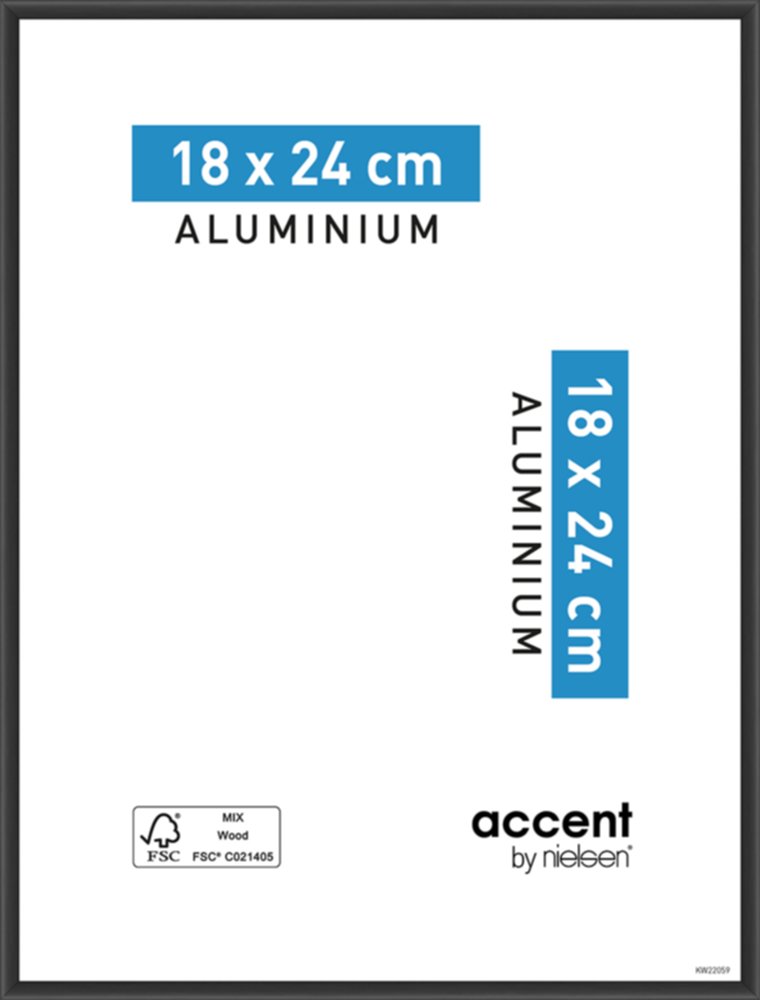 Cadre Accent Aluminium Noir 18x24cm - NIELSEN