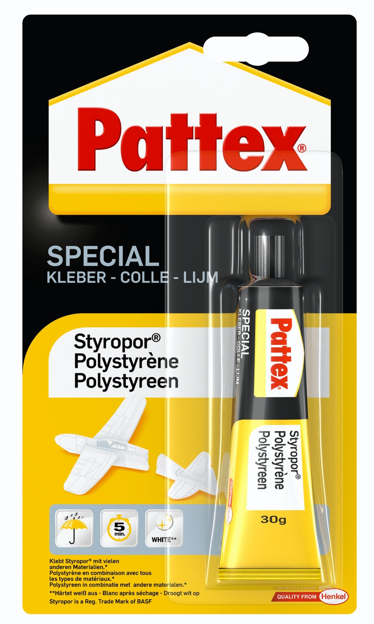 Colle spécialités matériaux polystyrène 30g - PATTEX