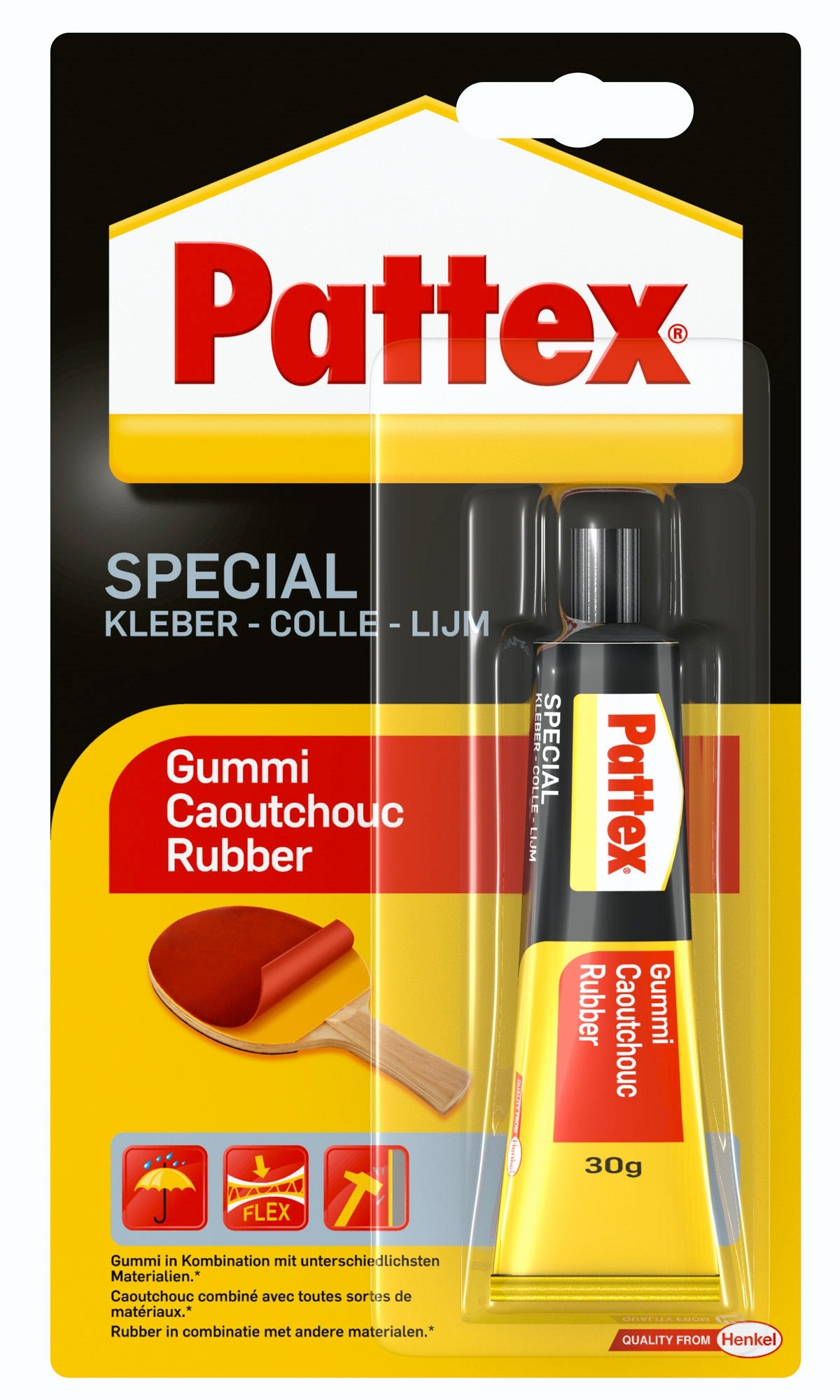 Colle spécialités matériaux caoutchouc 30g - PATTEX