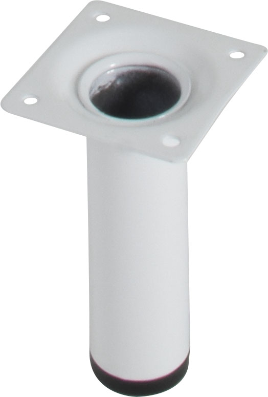 Pied cylindrique métal blanc H.100 Ø30 mm - EVOLUDIS