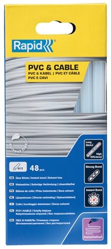48 bâtons de colle pour PVC, câbles 190 mm - RAPID