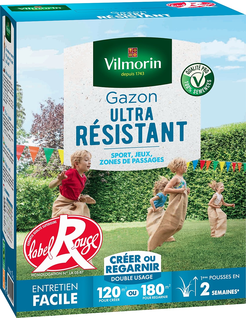 Gazon ultra résistant 3kg Label Rouge - VILMORIN