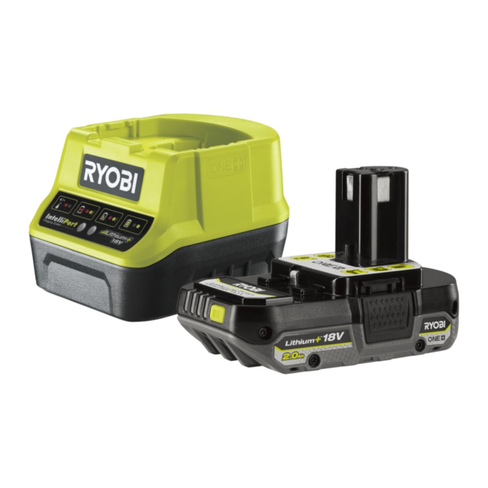 Chargeur batterie rapide 2,0A + batterie 18V One+ 2,0 Ah - RYOBI