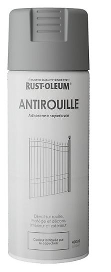 Peinture aérosol anti-rouille gris mat 400ml - RUST-OLEUM