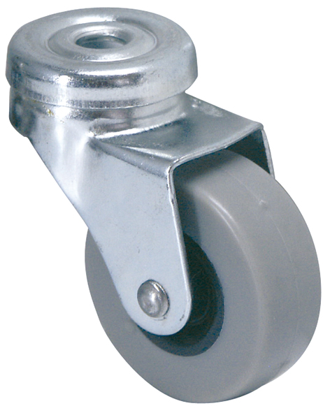 Roulette à œil pivotante 8mm caoutchouc gris non tâchant Ø42mm - Charge supportée 30 kg - CIME