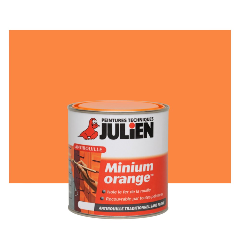 Primaine antirouille Minium Orange Mat 0,25L - JULIEN