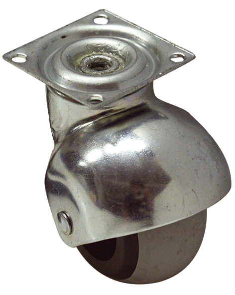 Roulette décorative à platine pivotante caoutchouc gris Ø40mm charge supportée 40 kg