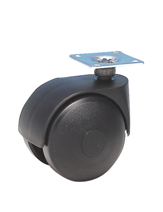 Roulette décorative à platine pivotante polypropylène noir Ø50mm - Charge supportée 40 kg - CIME