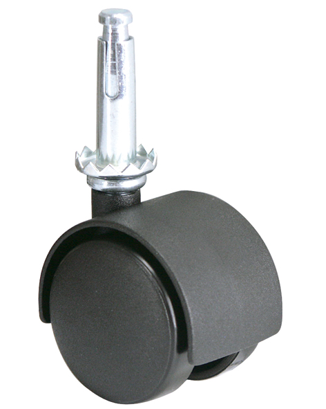 Roulette décorative à tige + douille polypropylène noir Ø40mm - Charge supportée 25 kg - CIME