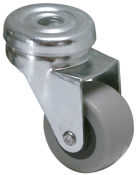 Roulette pour léger déplaçement à œil pivotante 6mm caoutchouc gris non tâchant Ø32MM - Charge supportée 20 kg - CIME