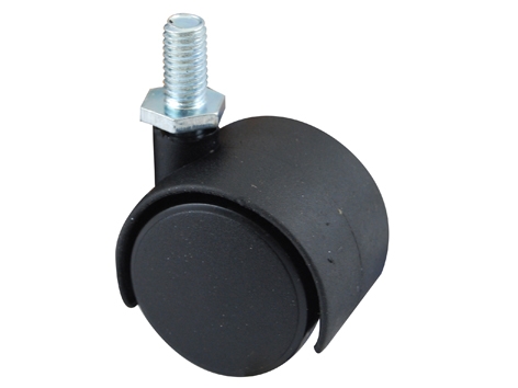 Roulette décorative à tige filetée pivotante polypro noir Ø35mm - Charge supportée 20 kg - CIME