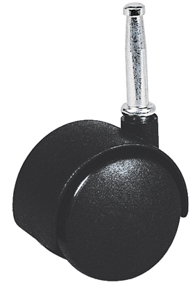 Roulette décorative à tige fixe polypropylène noir Ø50 - Charge supportée 40 kg - CIME