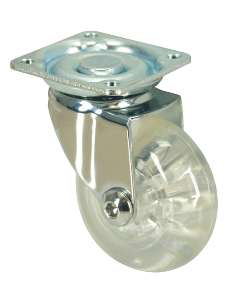Roulette d'ameublement à platine pivotante transparent Ø50mm - Charge supportée 30 kg - CIME