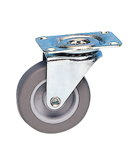 Roulette pivotante caoutchouc gris non tâchant Ø42mm - Charge supportée 15 kg - CIME