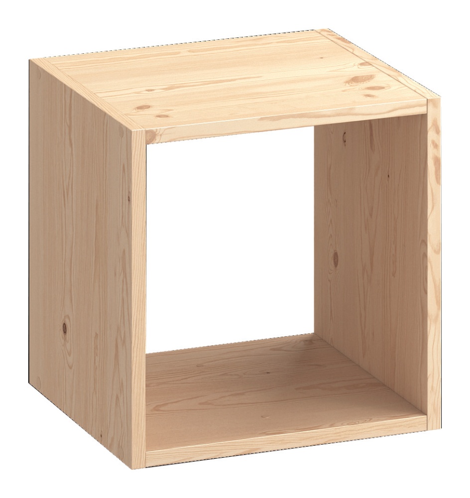 Cube de rangement 1 case Kubik Pin brut 36x36x30cm